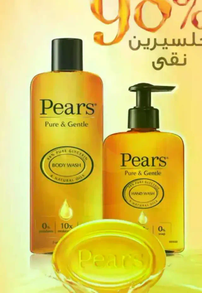 Pears Pure & Gentle Body Wash and Hand Wash with natural oils.