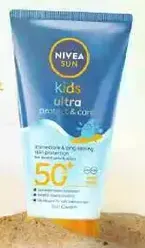 NIVEA SUN Kids Ultra Protect & Care يوفر حمايه فعاله وطويله الامد للبشره الحساسه.