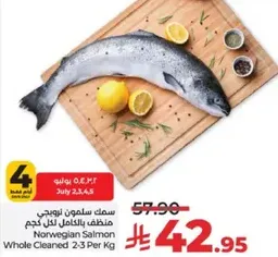 Norwegian Salmon Whole Cleaned 2-3 Per Kg