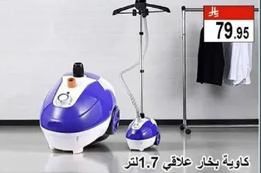 Steam iron with a capacity of 1.7 liters.