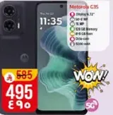هاتف موتورولا G35 بشاشه 6.5 بوصه وكاميرا 16 ميجابكسل وذاكره وصول عشوايي 8 جيجابايت وبطاريه 5000 مللي امبير.