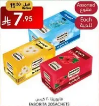 Assorted tea bags.