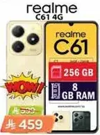 ريلمي C61 4G بسعه 256 جيجابايت وذاكره 8 جيجابايت.