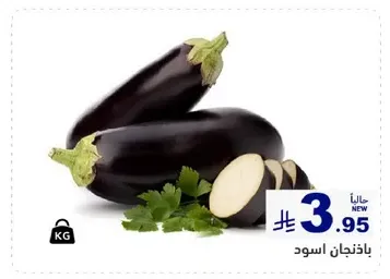 باذنجان اسود، طازج وجديد.