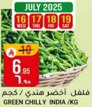 Green Chilly India per kg.