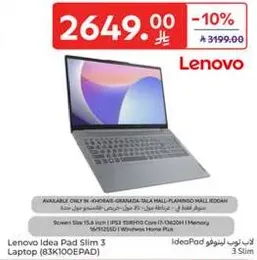Lenovo Idea Pad Slim 3 Laptop (83K100EPAD)
