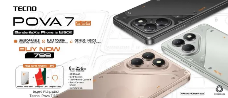 TECNO POVA 7 5G - BanderaX's Phone is Back! Unstoppable, Built Tough, Genius Inside.