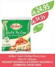 جبنه موزاريلا و شيدر / موزاريلا و امنتال 450 غرام