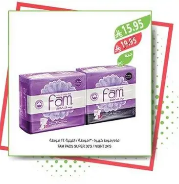 FAM PADS SUPER 30'S / NIGHT 24'S
