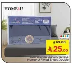 Home4U Fitted Sheet Double