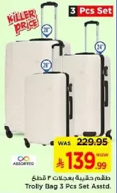 Trolley Bag 3 Pcs Set Assorted