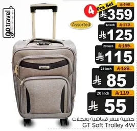 Travel bag with various sizes.