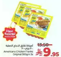 Americana Chicken Franks Original 300gm 3s