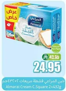 جبن المراعي قشطه مربعات 2×432جم