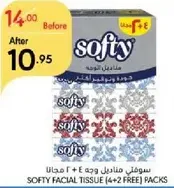 Softy Facial Tissue (4+2 Free) Packs