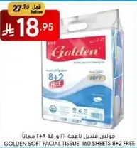 Golden Soft Facial Tissue 160 sheets 8+2 free