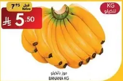Bananas sold by the kilogram.