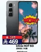 Infinix HOT 60i with 256GB storage and 8GB RAM.