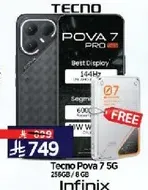 Tecno Pova 7 5G with 256GB storage and 8GB RAM.