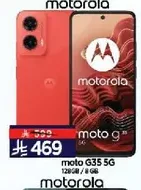 Motorola Moto G35 5G with 128GB storage and 8GB RAM.