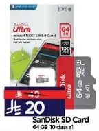 SanDisk Ultra microSDXC UHS-I Card 64 GB 10 class A1