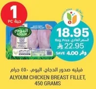 Alyoum Chicken Breast Fillet, 450 grams.