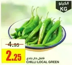 Local green chili peppers.