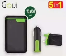 5 in 1 power bank with 10,000 mAh capacity.