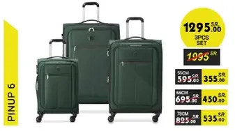 3 pieces luggage set in green color.