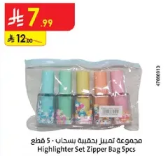 Highlighter Set Zipper Bag 5pcs