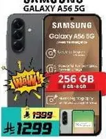 Samsung Galaxy A56 5G with 256 GB storage and 8 GB RAM.