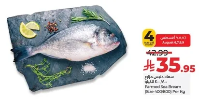 Farmed Sea Bream (Size 400/800) Per Kg