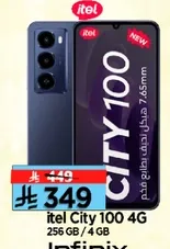 itel City 100 4G with 256 GB storage and 4 GB RAM.