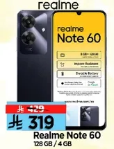 Realme Note 60 with 12 GB RAM and 4 GB storage.