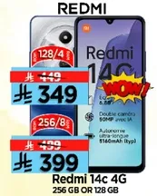 Redmi 14c 4G with double camera and 256 GB or 128 GB storage options.