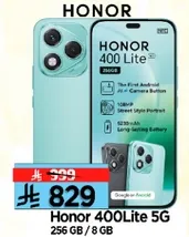 Honor 400 Lite 5G with 256 GB storage and 8 GB RAM.