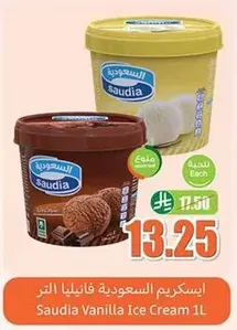 Saudia Vanilla Ice Cream 1L