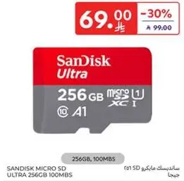 SANDISK MICRO SD ULTRA 256GB 100MBS