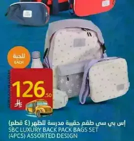 SBC Luxury Backpack Bags Set (4 pieces) assorted design.