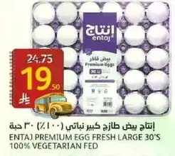Entaj Premium Egg Fresh Large 30's 100% Vegetarian Fed