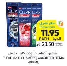 CLEAR HAIR SHAMPOO, ASSORTED ITEMS, 400 ML