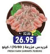Fresh farm shrimps (70/80) per kg.