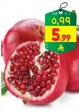 Fresh pomegranate with juicy seeds.