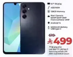 Samsung Mobile A36 A36 4GB RAM 128GB Memory 50MP+5MP+24MP Rear Camera Front Camera 13MP 5000mAh Battery USB type C
