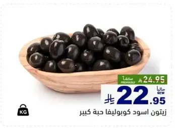 Large black olives in brine.