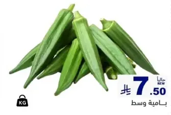 Fresh okra, medium size.