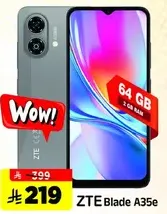 ZTE Blade A35e with 64 GB storage and 2 GB RAM.