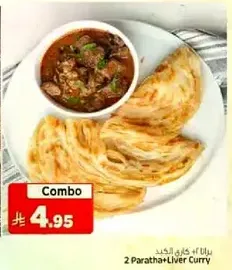 Combo of 2 Paratha and Liver Curry.