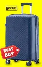 Durable and stylish travel suitcase with wheels.