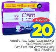 Fam Fem Pad W/Wings Night 48'S Value Pack
